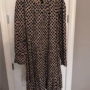 Who What Wear Brown and Cream Bishop Sleeve Sundress